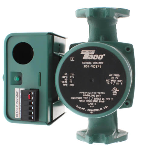 Taco 007-VDTF5 - 1/25 HP 007 Series Variable Speed Delta-T Cast Iron Circulator Pump, Flanged, 115V