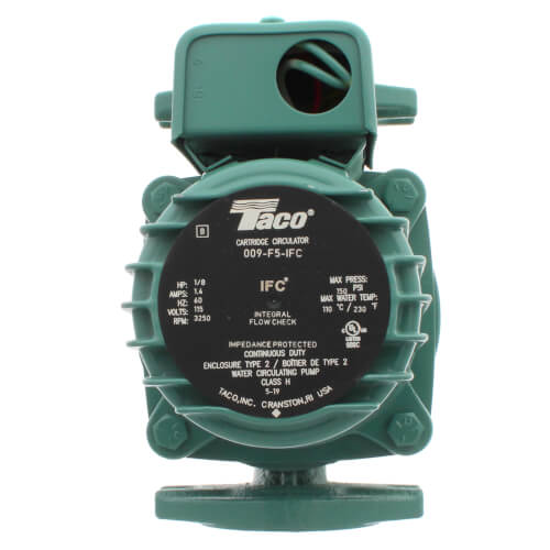 Taco 009-F5-IFC - 009 Series Cast Iron Circulator Pump with Integral Flow Check, 1/8 HP, IFC