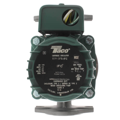 Taco 009-SF5-IFC 009 Flanged Taco Stainless Steel Circulator Pump w/ IFC, 1/8 HP, 115 Volt