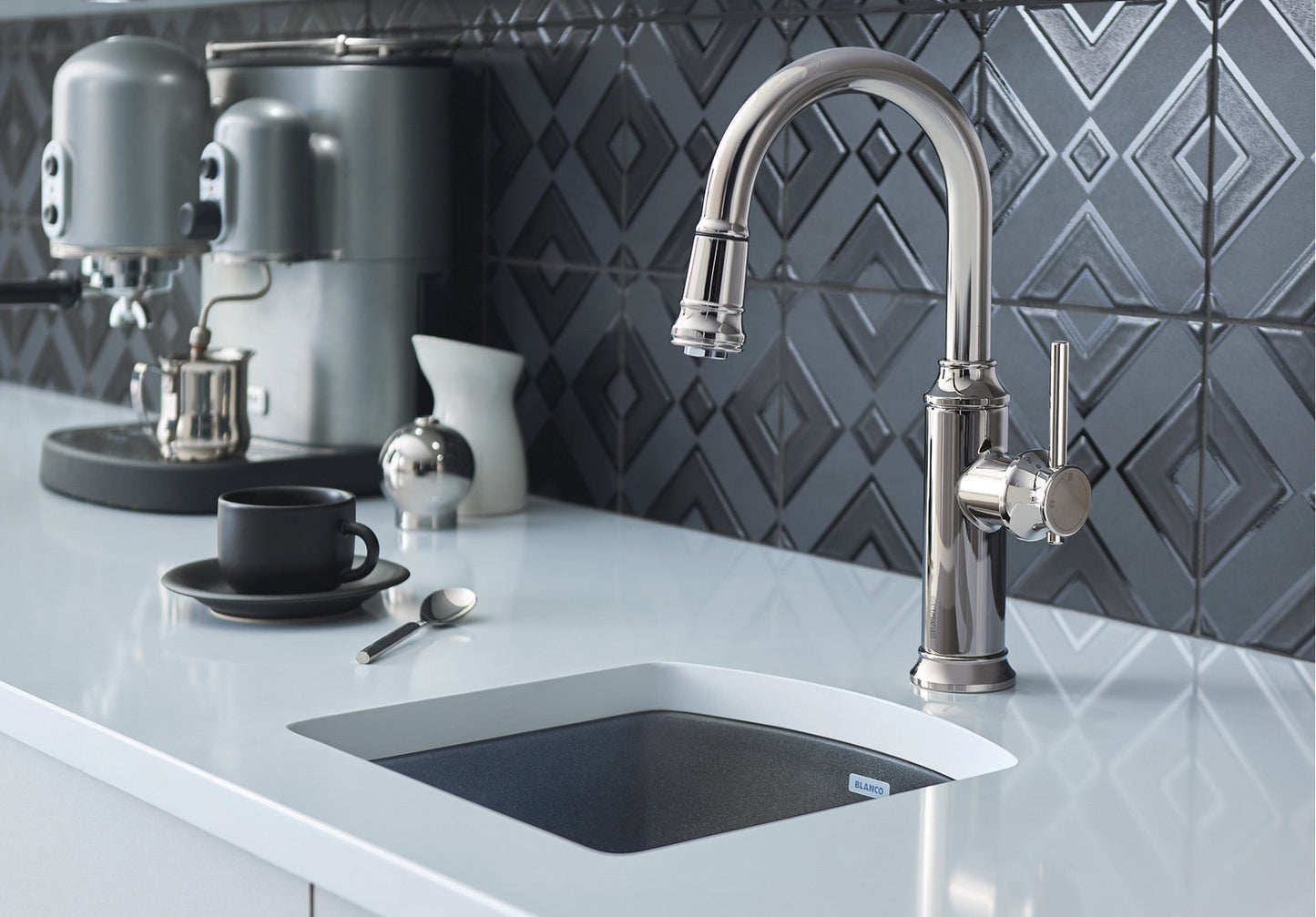 Blanco 401405 DIAMOND Mini Single Bowl Drop-In Silgranit Kitchen Sink - Cinder