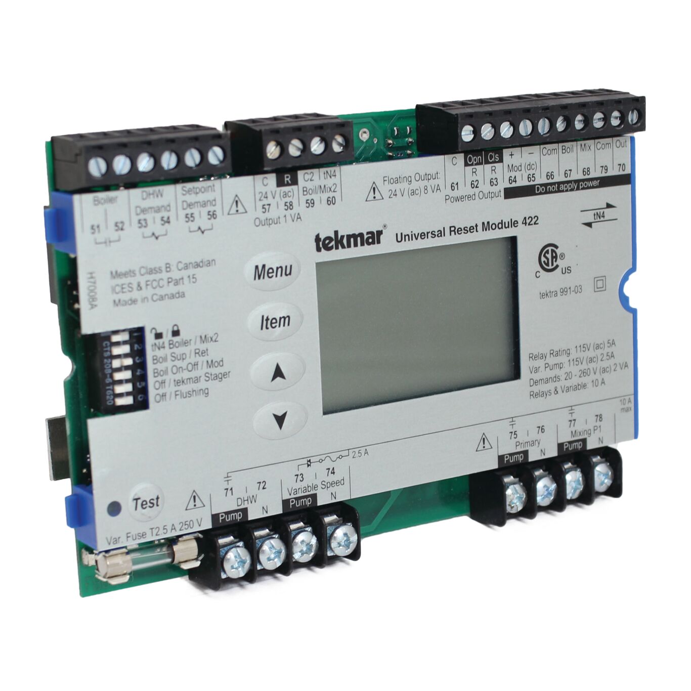 Tekmar 422 Universal Reset Module, Two tN4, Mixing, Boiler, DHW and Setpoint