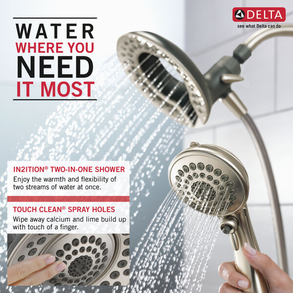Delta 75583CSN-140 In2ition 5-Setting Two-in-One Shower with Detachable Hand Shower in Satin Nickel