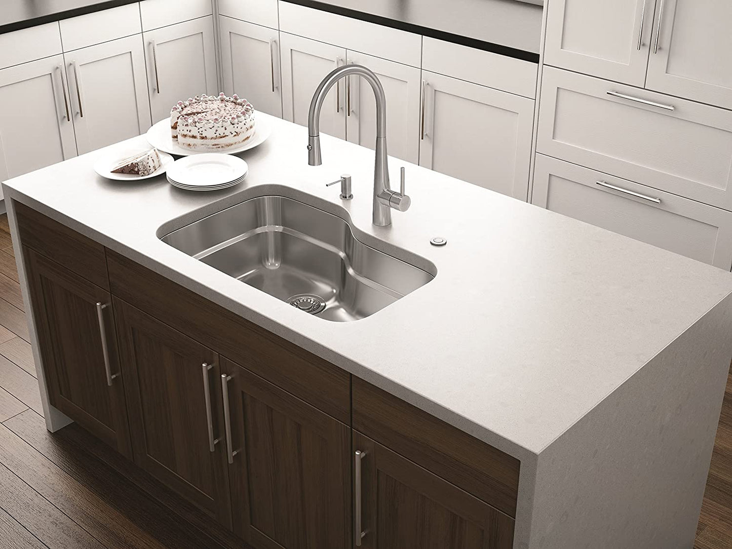Franke FF3450 Steel Series 17-7/16" Tall Single Handle Pull-Down Kitchen Faucet - Stainless Steel