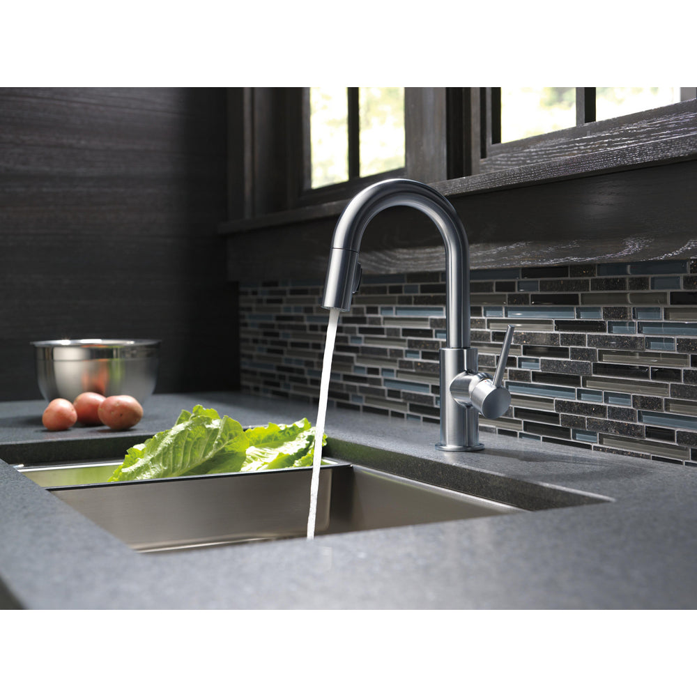 Delta 9959-AR-DST TRINSIC® 1-Handle Bar Faucet with Pull-Down Spray in Arctic Stainless