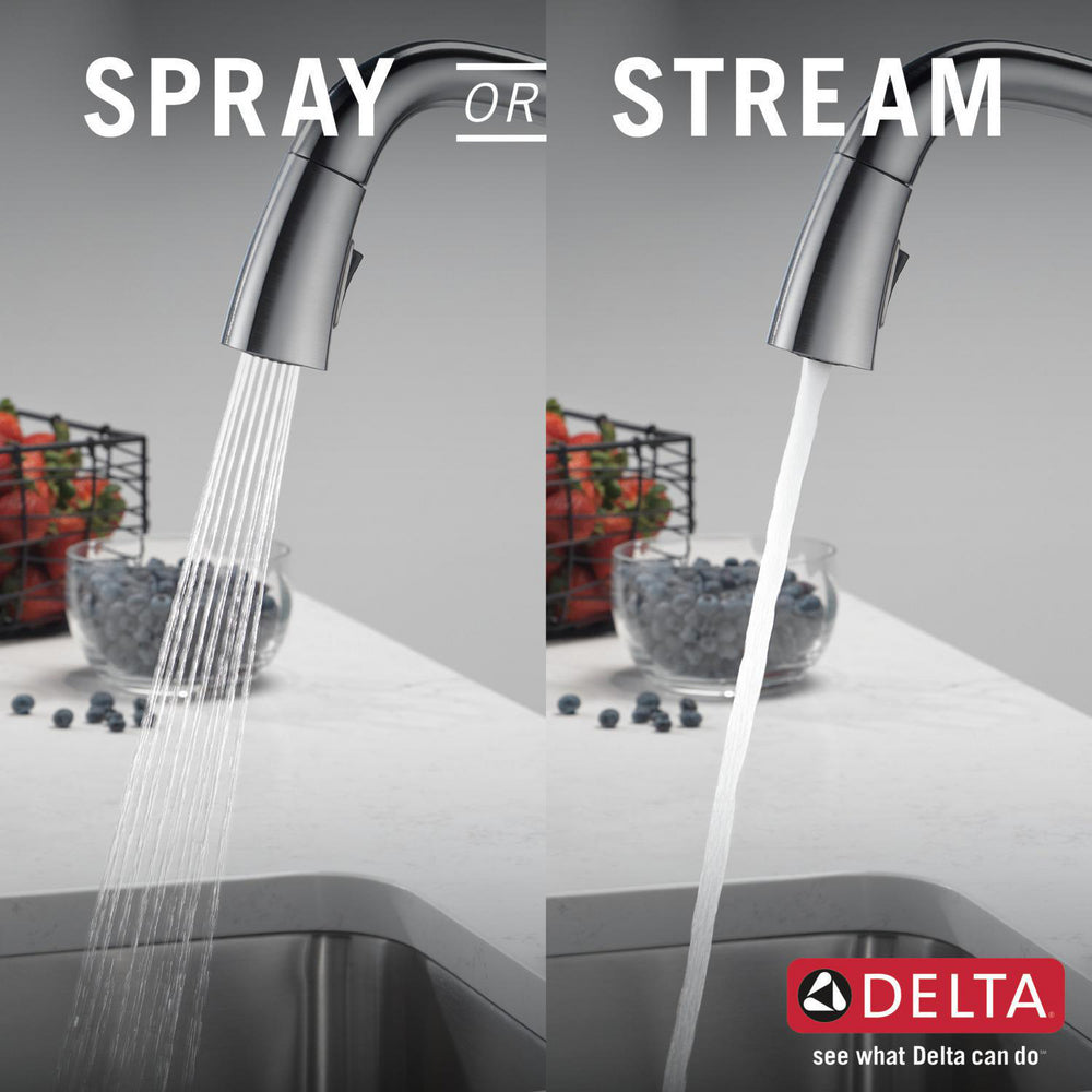 Delta 9976T-AR-PR-DST 1-Handle Bar/Prep Faucet with Touch 2O Technology and Pulldown Sprayer in Arctic Stainless Finish