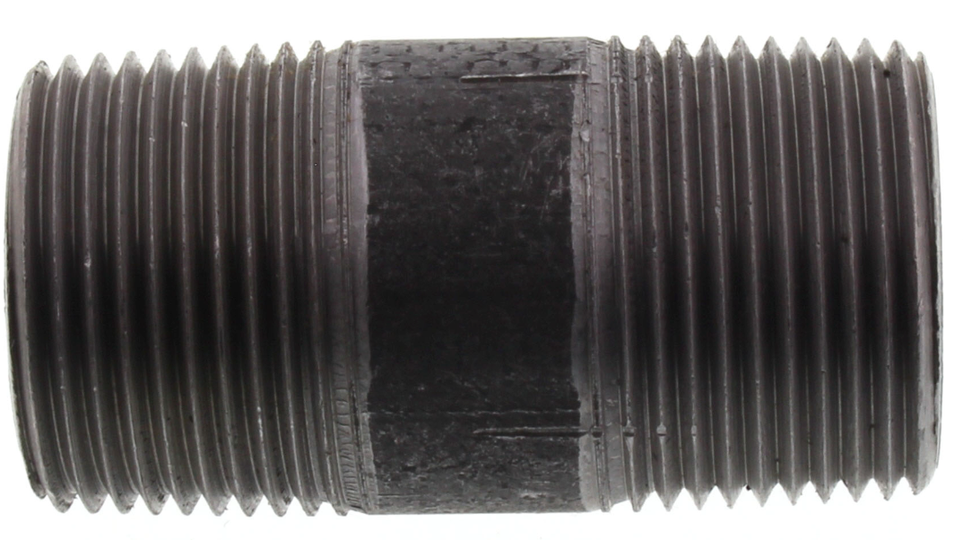 1-1/2" BLACK NIPPLES - 1-1/2" Threaded Schedule 40 Black Nipples, 150 PSI