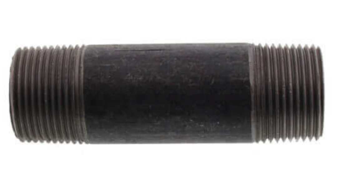 1-1/2" BLACK NIPPLES - 1-1/2" Threaded Schedule 40 Black Nipples, 150 PSI
