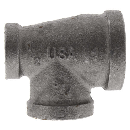 1" X 1/2" X 3/4" BLACK REDUCING TEE - Schedule 40 Black Steel Reducing Tee