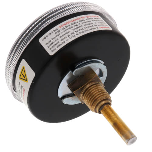Winters TTD410 2.5" Dual Scale Tridicator, 0-75 PSI/KPA & 70-320 F/C, 1" Stem, 1/4" NPT Center Back Mount