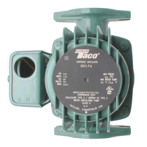 Taco 0011-F4 - Flanged Cast Iron Cartridge Circulator Pump, 1/8 HP 