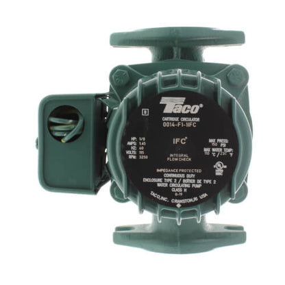 Taco 0014-F1-1IFC 0014 Series Cast Iron Flanged Circulator Pump with Integral Flow Check, 1/8 HP, 115V 