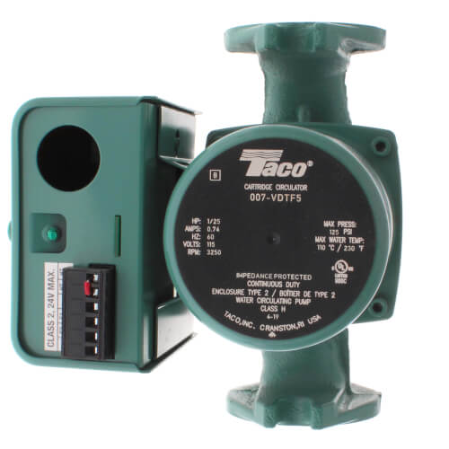 Taco 007-VDTF5 - 1/25 HP 007 Series Variable Speed Delta-T Cast Iron Circulator Pump, Flanged, 115V 