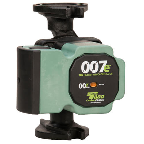 Taco 007E-2F4 - 007E Series ECM High-Efficiency Cast Iron Circulator Pump with IFC, Universal Flange, 120V, 60Hz, 1 PH 