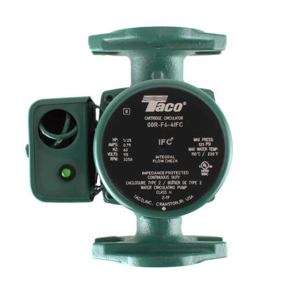 Taco 00R-F6-4IFC - 00R-IFC Series Cast Iron Radiant Heating Circulator Pump with Integral Flow Check, 1/25 HP, 115V