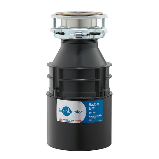 InSinkErator 79030B-ISE Badger 5XP Continuous Feed Garbage Disposal, 3/4 HP, Less Power Cord | Plumbers Center