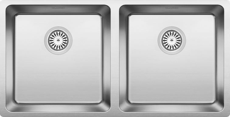 Blanco 401334 Andano U 2 Undermount Double Bowl Sink, Stainless Steel Satin Polish (36" Minimum Cabinet) | Plumbers Center