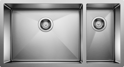 Blanco 400454 Radius 10 U 1-1/2 Bowl Undermount Double Kitchen Sink in Stainless Steel | Plumbers Center