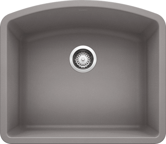 Blanco 401658 DIAMOND U 1 Undermount Single Bowl Silgranit Kitchen Sink - Metallic Grey | Plumbers Center