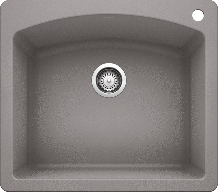 Blanco 401657 DIAMOND 1 Single Bowl Drop-In Silgranit Kitchen Sink - Metallic Grey | Plumbers Center