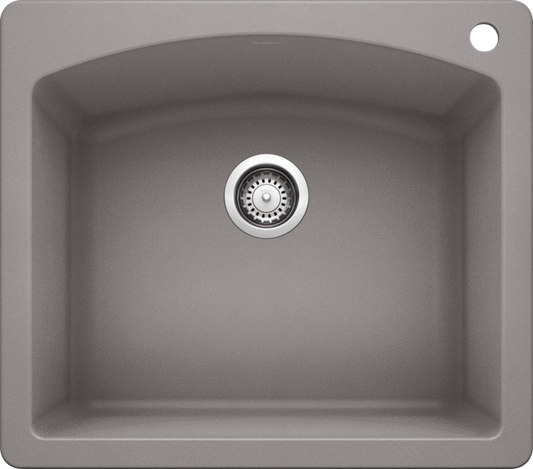 Blanco 401657 DIAMOND 1 Single Bowl Drop-In Silgranit Kitchen Sink - Metallic Grey | Plumbers Center