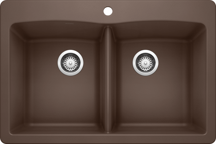 Blanco 400365 DIAMOND 210 Double Bowl Drop-In Silgranit Kitchen Sink - Cafe | Plumbers Center