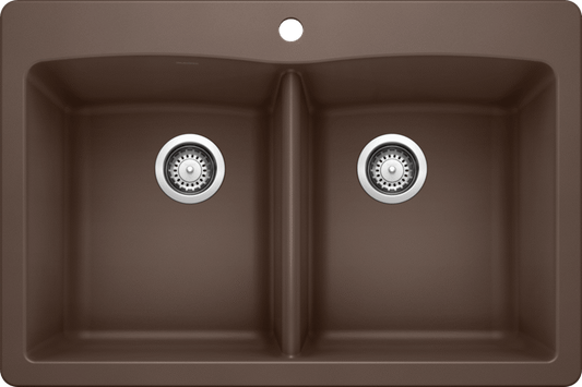 Blanco 400365 DIAMOND 210 Double Bowl Drop-In Silgranit Kitchen Sink - Cafe | Plumbers Center