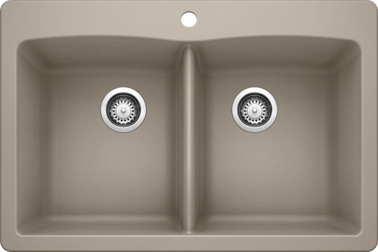 Blanco 401152 DIAMOND 210 Double Bowl Drop-In Silgranit Kitchen Sink - Truffle | Plumbers Center