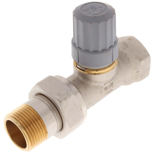 Danfoss 013G8020 3/4" Straight Thermostatic Radiator Valve, RA2000 3/4" Straight valve, FNPT x MNPT union tailpiece | Plumbers Center