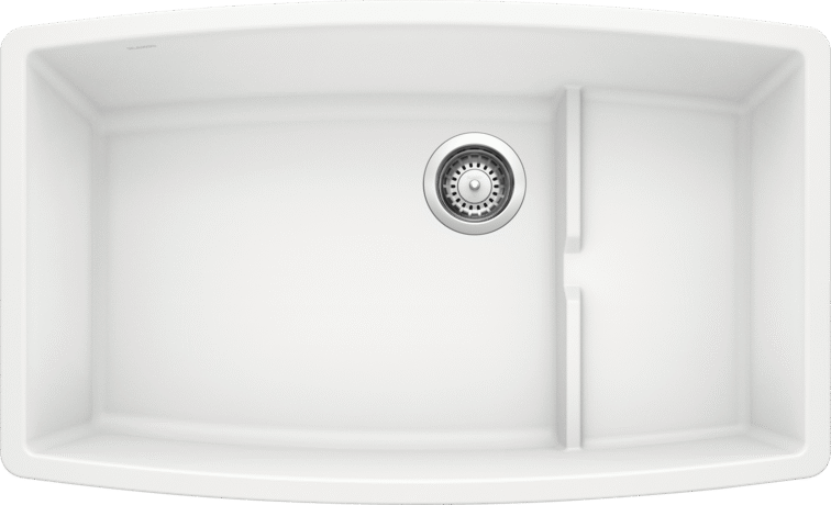 Blanco 402141 Performa Cascade 1-1/2 Bowl Undermount Silgranit Kitchen Sink in White | Plumbers Center