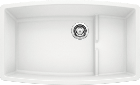 Blanco 402141 Performa Cascade 1-1/2 Bowl Undermount Silgranit Kitchen Sink in White | Plumbers Center