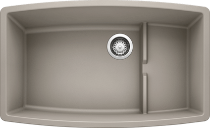 Blanco 402282 Performa Cascade 1-1/2 Bowl Undermount Silgranit Kitchen Sink in Concrete Gray | Plumbers Center