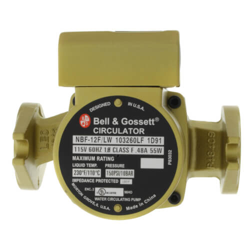 Bell & Gossett 103260LF - Model NBF-12F/LW, Series NBF Lead Free Bronze Circulator Pump, 1/40 HP, 115 Volts, 1 Phase, Flanged End Connection | Plumbers Center