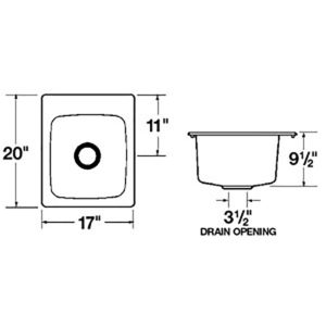 Mustee 11 20"x17" Utility Sink - White 