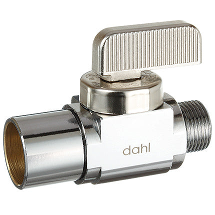 Dahl 511-13-31LNS Lead Free Brass 1/2" Female Copper Solder X 3/8" OD Compression Less Nut & Sleeve Mini-Ball Valves (Straight) | Plumbers Center