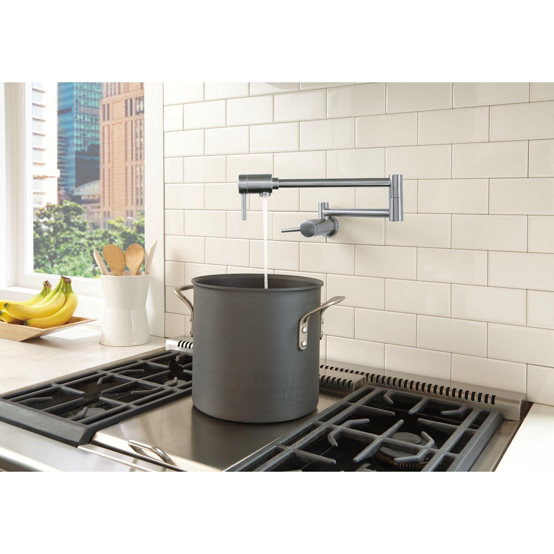 Delta 1165LF-AR Contemporary Wall Mount Pot Filler in Arctic Stainless 