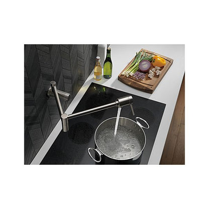 Delta 1165LF-SS Contemporary Wall Mount Pot Filler in Stainless Steel 