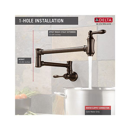 Delta 1177LF-RB Traditional Wall Mount Pot Filler - Venetian Bronze 