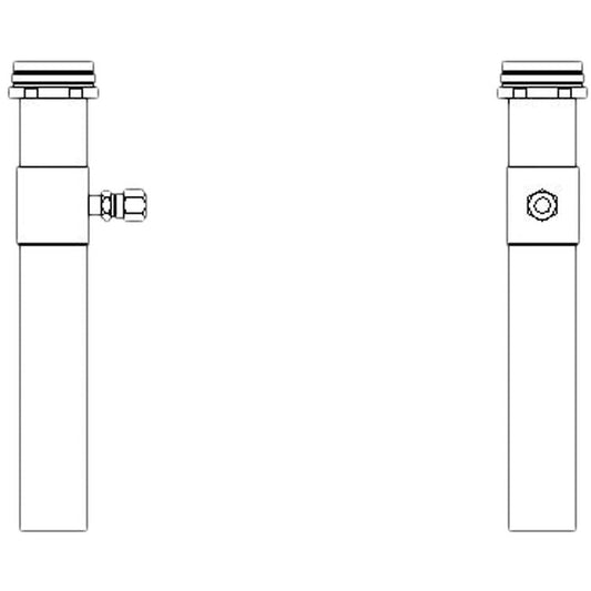 Delta 060781A 1-1/2" Teck Flush Valve Outlet Tube with Trap Seal Primer Tee in Chrome (70248) for Commercial Flush Valves | Plumbers Center