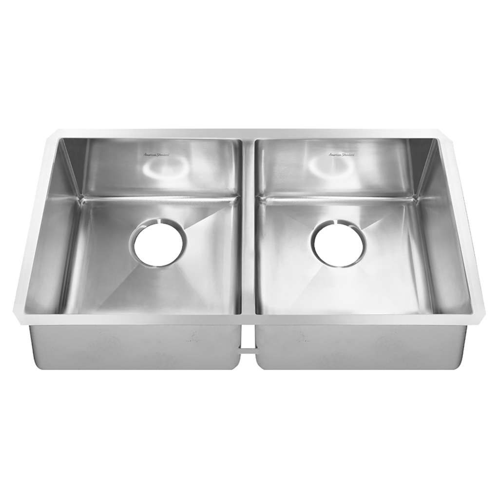 American Standard 18DB9351800.075 Pekoe 35x18 Double Bowl Under-Mount Kitchen Sink in Stainless Steel finish 