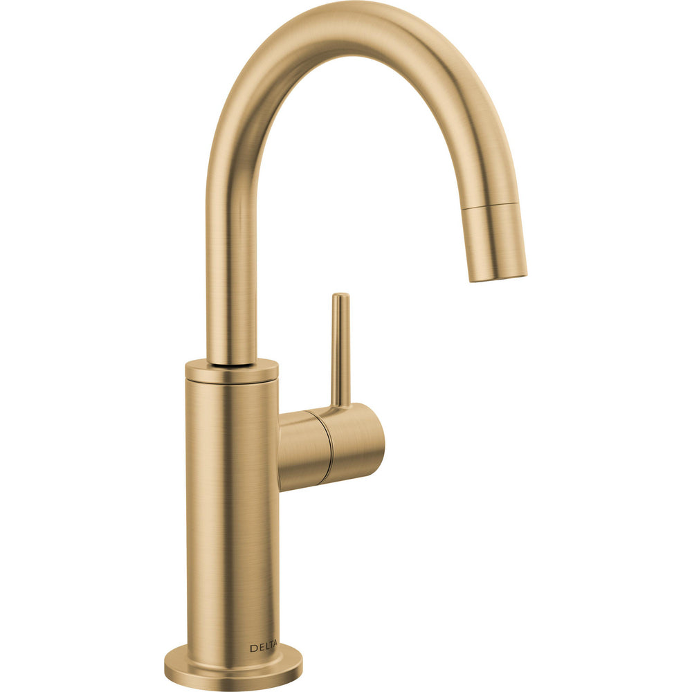 Delta 1930-CZ-DST Contemporary Round 1-Hole Deck Mounted Beverage Faucet with Single Handle in Champagne Bronze | Plumbers Center