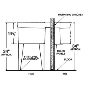 Mustee 19F Commercial 20X24 Floor Mounted Laundry Sink in White 