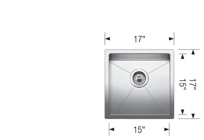 Blanco 400304 Radius 10 U Undermount Bar Sink in Stainless Steel 