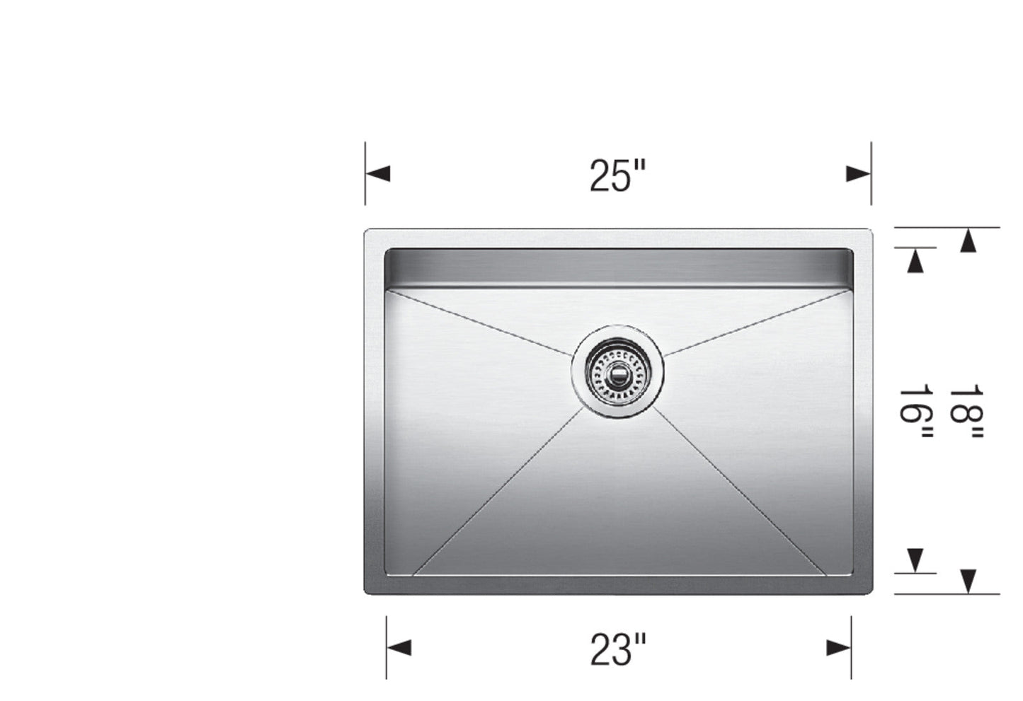 Blanco 400468 Radius 10 U Large Single Bowl Undermount Sink - Stainless Steel 