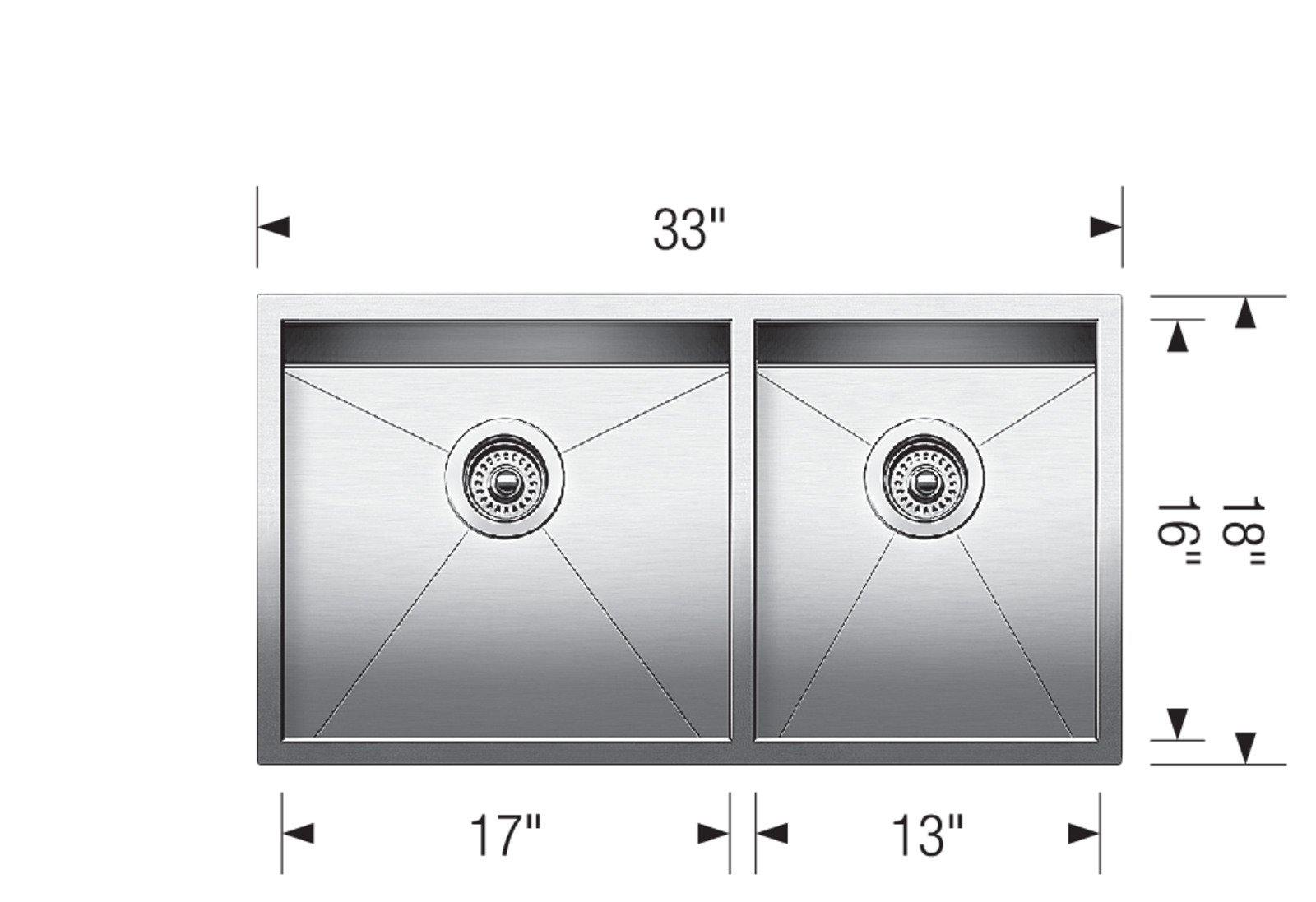 Blanco 400473 Precision U 1-3/4 Bowl Undermount Sink - Stainless Steel 