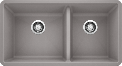 Blanco 401682 Precis U 1-3/4 Bowl Undermount Silgranit Kitchen Sink in Metallic Gray | Plumbers Center