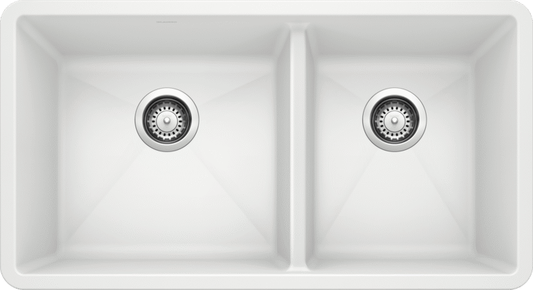 Blanco 401706 Precis U 1-3/4 Bowl Undermount Silgranit Kitchen Sink in White | Plumbers Center