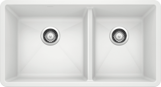 Blanco 401706 Precis U 1-3/4 Bowl Undermount Silgranit Kitchen Sink in White | Plumbers Center