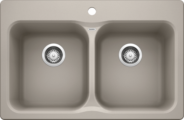 Blanco 402291 Vision 210 2 Bowl Drop-in Silgranit Sink - Concrete Gray | Plumbers Center