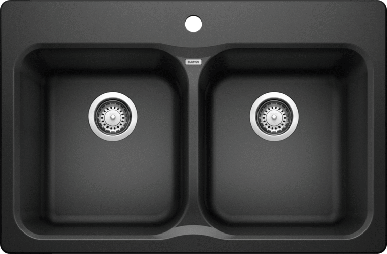 Blanco 400012 Vision 210 2 Bowl Drop-in Silgranit Sink - Anthracite | Plumbers Center