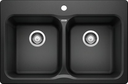 Blanco 400012 Vision 210 2 Bowl Drop-in Silgranit Sink - Anthracite | Plumbers Center